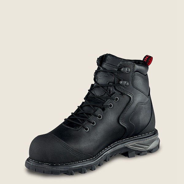 Red Wing Safety Boots Black - Red Wing Mens Burnside - 6-inch Waterproof Toe - SLGZY-0358